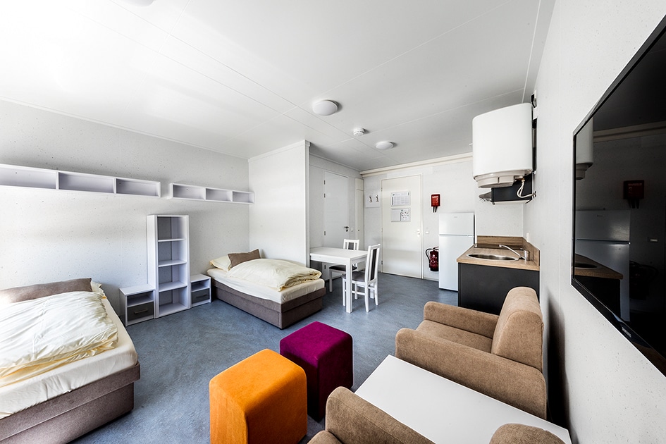 Binnenkant hotel voor arbeidsmigranten Waalwijk